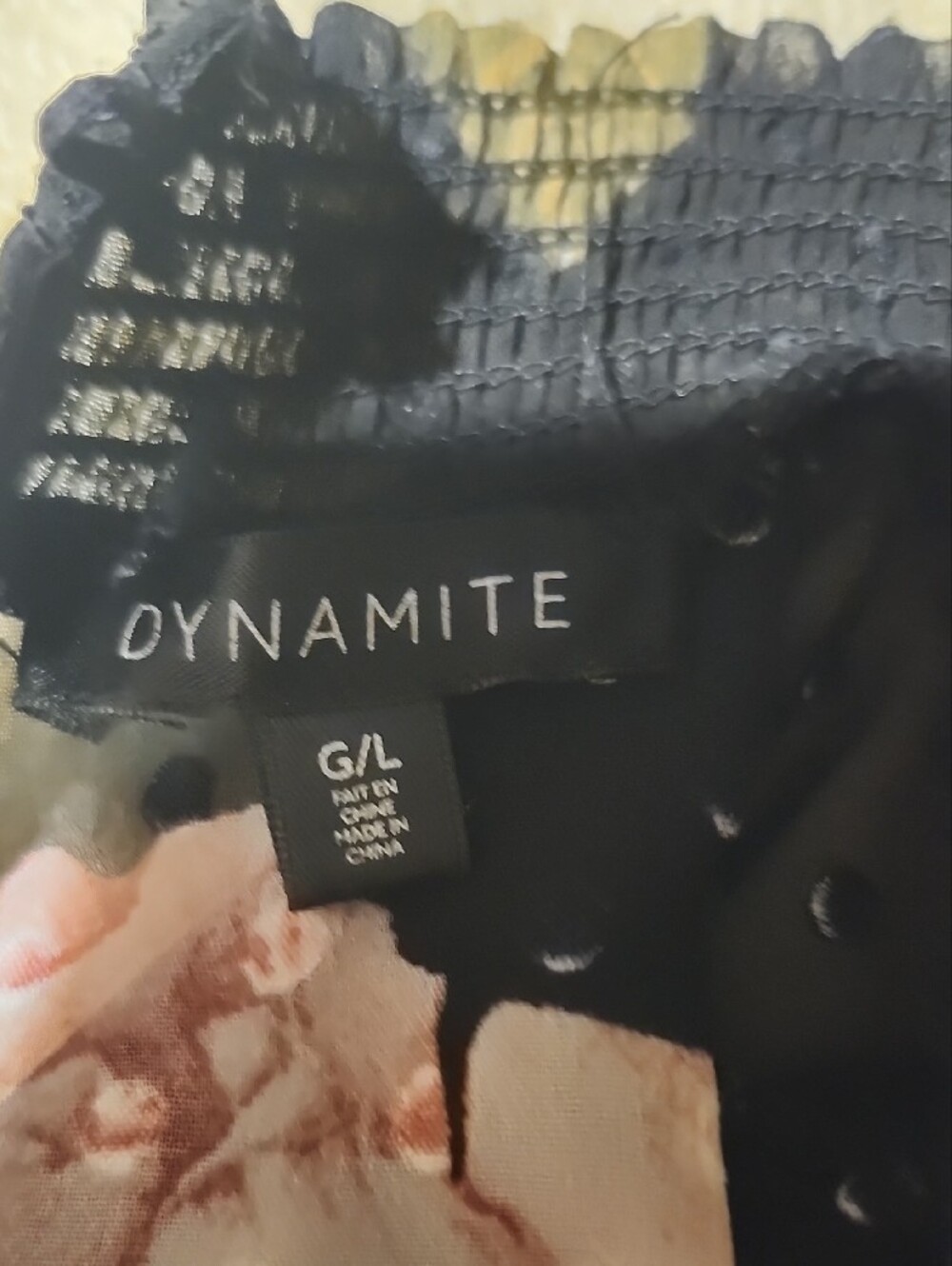 Dynamite Black Blouse with Pink Rose Print - Picture 8 of 8